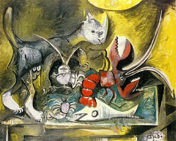 Stillleben mit Katze und Hummer 1962 kubist Pablo Picasso Ölgemälde